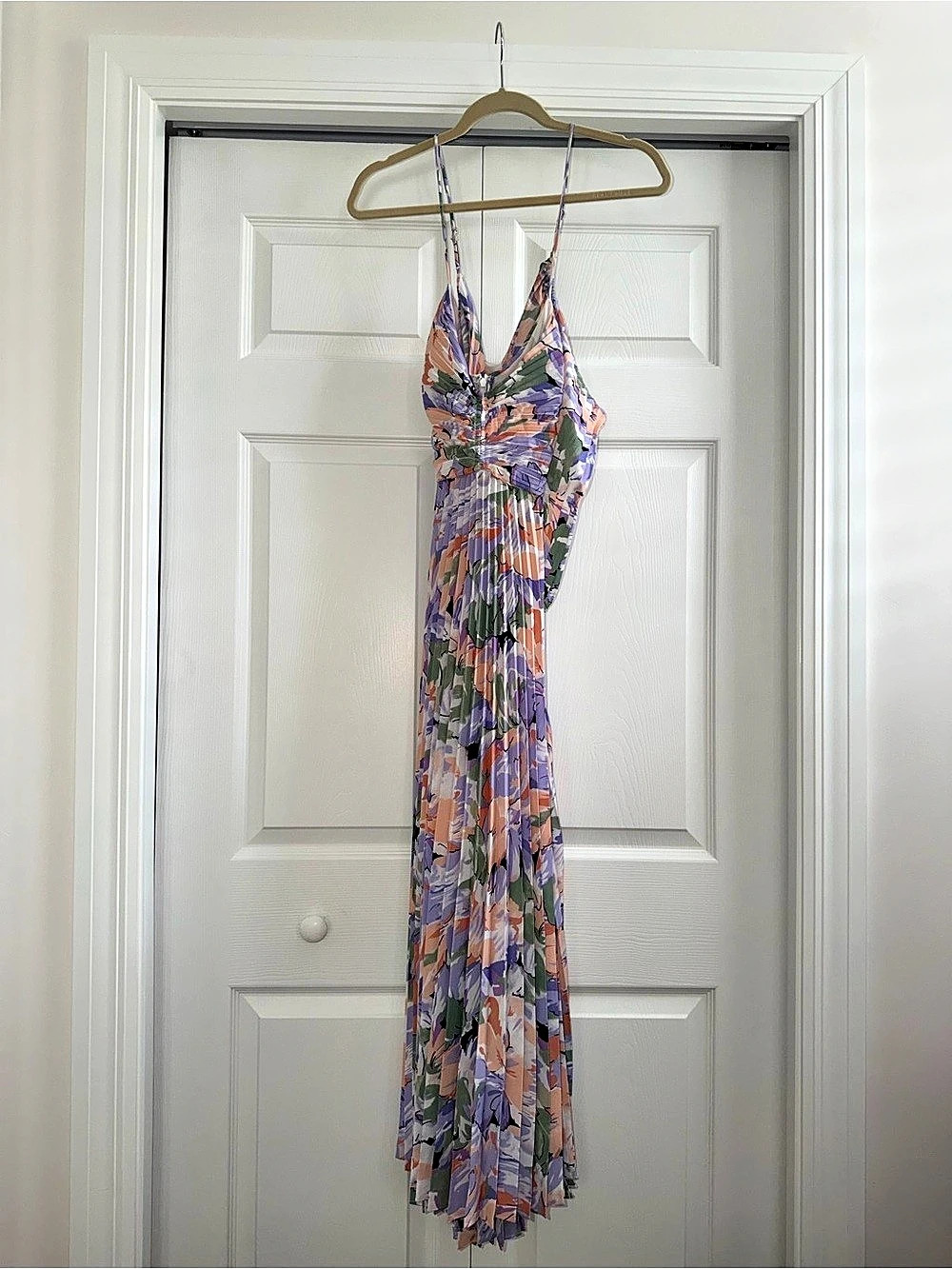 ASTR the Label Maeve Pleated Midi Dress Purple & Pink Size Medium
